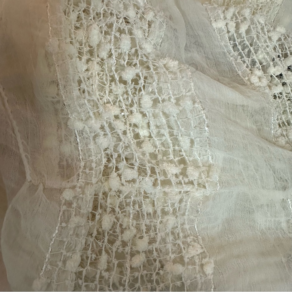 Elegant Cream Lace Infinity Scarf 14” W x 72” L - Picture 7 of 7